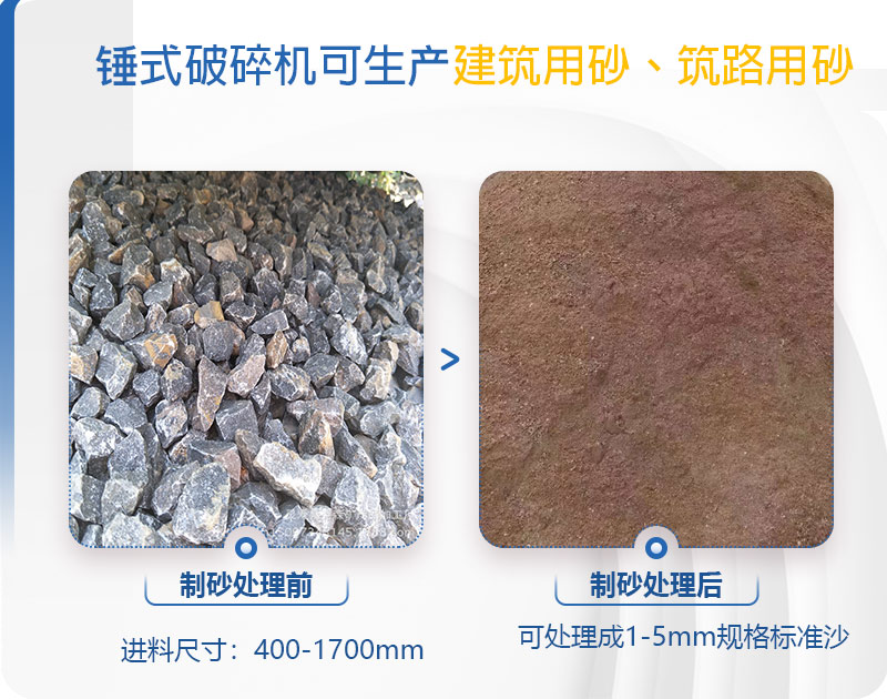 pcz1615重錘破可以制砂嗎，附現(xiàn)場視頻
